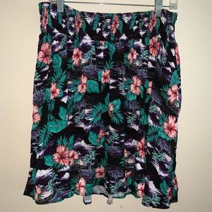 Hot Topic Plus Size Hawaiian design Midi Skirt 1X